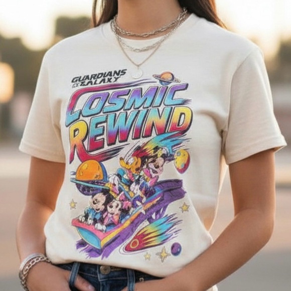 Disney Tops - Walt Disney World Guardians of the Galaxy Cosmic Rewind T-shirt Ivory Large NEW!